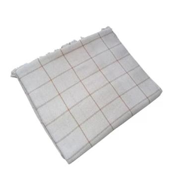 Imagem de Manta para Sofá Super King 300x180cm em Algodão – Capa de Sofá Luxo com Franjas Artesanal(Cru Listrado)