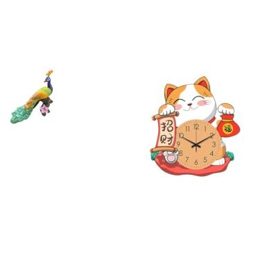 Imagem de Whtkoph Escultura de Gato, Figura Decorativa para Jardim, Artesanato, Estátua, Ornamento para Decoração de Casa, Relógio de Parede para Pátio, Decoração