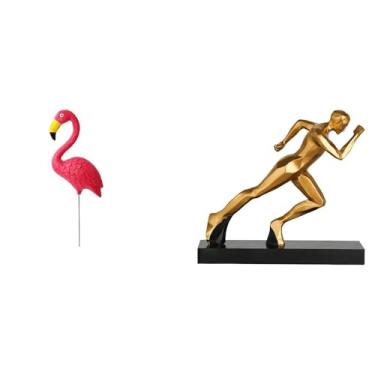 Imagem de Whtkoph Escultura Abstrata de Flamingo para Jardim, Pátio, Mesa, Decoração de Primavera, Acessórios de Fadas.