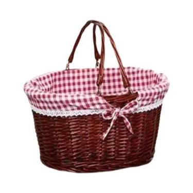 Imagem de Cesta De Armazenamento De Frutas De Vime Feita À Mão Para Camping Ao A