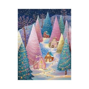 Imagem de Pintura Em Diamante De Árvores De Natal 5D DIY Arte Em Mosaico Complet