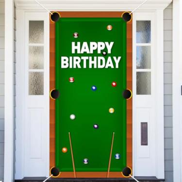 Imagem de Capa de porta de bilhar banner tema esportivo fotografia fundo feliz aniversário festa casamento suprimentos foto cabine fundo adereços decoração