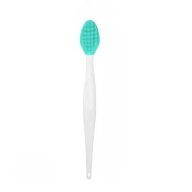 Imagem de Escova de limpeza de nariz de silicone dupla face com textura esfoliante suave para cuidados faciais precisos e limpeza profunda diária verde