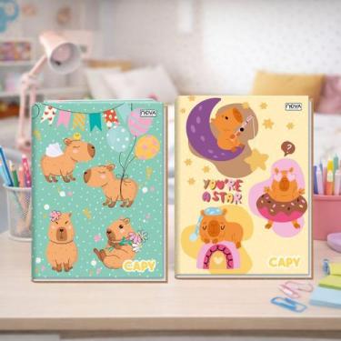 Imagem de Caderno Brochura Grande Capivara 96 Folhas Capa Dura Menina - Nova Cad