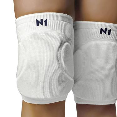 Imagem de Joelheira Vôlei N1 Linha Flyer Com Proteção Branca-Unissex