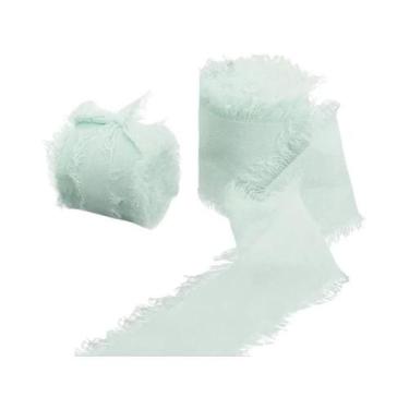 Imagem de Fita De Seda Chiffon Satin Com Bordas Desfiadas Feita À Mão 5M Para Co