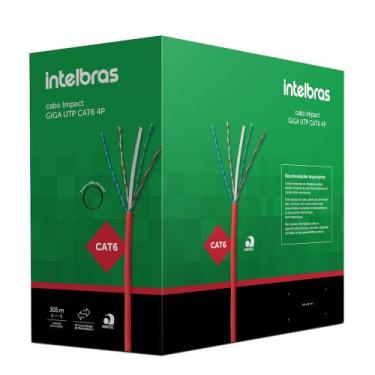 Imagem de Cabo Rede Utp Cat6 Cmx 305m Impact Giga - Ig6cvm Intelbras, VERMELHO