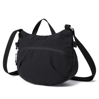 Imagem de Haytijoe Bolsas transversais femininas de viagem leves de nylon bolsas femininas pequenas bolsa de ombro alça superior bolsa mensageiro, Preto
