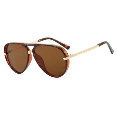 Imagem de Óculos de Sol UV400 - Lentes Duplas Degradê em Cores Vibrantes para Homens e Mulheres, Ideais para Esportes ao Ar Livre, Corrida e Ciclismo, Cor Marrom Tofu