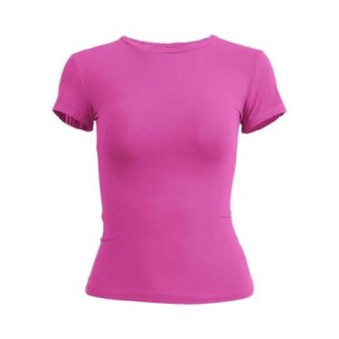 Imagem de Camiseta Feminina De Malha Slim Fit Com Manga Curta E Gola Redonda Est