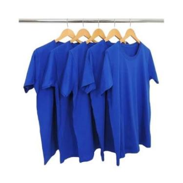 Imagem de Kit 5 Camisetas Masculinas 100% Poliéster para Sublimação Básica Lisa-Masculino
