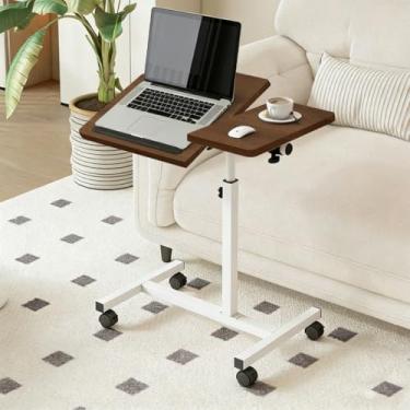 Imagem de Mesa ajustável dobrável, mesa de notebook lateral com ajuste de altura (Marrom-AB Flip)
