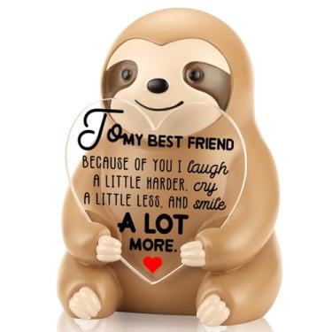 Imagem de PQUCXZ Linda estatueta de preguiça presente de agradecimento para um amigo, você me faz sorrir, mais decoração, presentes de amizade de agradecimento para melhor amiga colega de trabalho, irmã