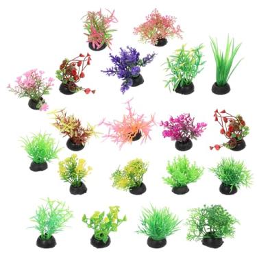 Imagem de Didiseaon 40 peças de plantas artificiais de grama, plantas aquáticas decorativas para decoração de aquário de peixes, suprimentos de aquário para casa e escritório