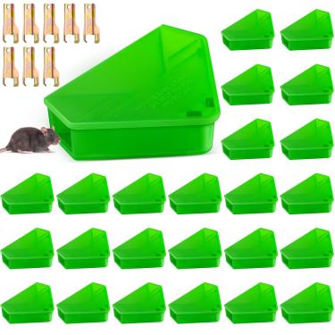 Imagem de Qualirey 24 peças estação de ratos com estação de isca de mouse à prova d'água estações de mouse ao ar livre caixa de isca para ratos internos e externos, isca não incluída, adequada para ratos
