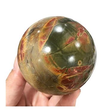 Imagem de Esfera de pedra de cristal turquesa vermelha natural 60-65 mm linda pedra de cristal natural