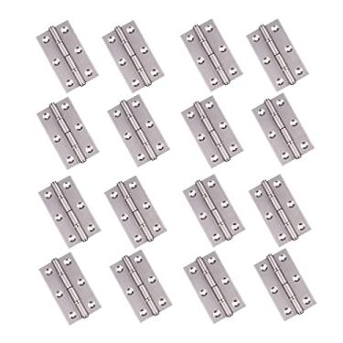 Imagem de 16 peças dobradiças de porta de aço inoxidável, dobradiças hidráulicas silenciosas, equipada com parafusos, 5 cm 6,3 cm 7,6 cm três opções de tamanho dobradiças (cor: 5 polegadas)