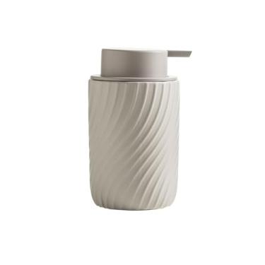 Imagem de Dispensadores de sabão à mão com design de textura côncava e convexa, dispensador de sabonete, dispensador de sabão líquido de cerâmica, dispensador de gel de banho, cozinha, banheiro, bomba líquida