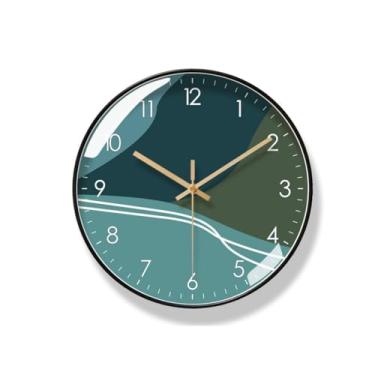 Imagem de Relógio de parede simples relógio de parede relógio de sala de estar relógio nórdico casa quarto estudo relógio de quartzo silencioso relógio de parede para quarto (A)