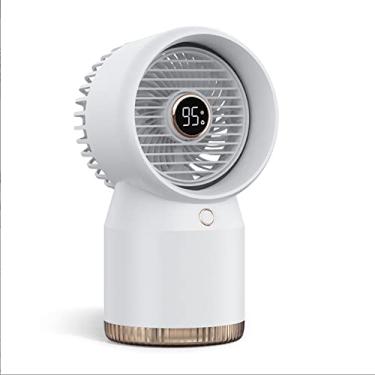 Imagem de Ventilador de ar refrigerado umidificador com spray exibição digital silencioso USB portátil para escritório e quarto