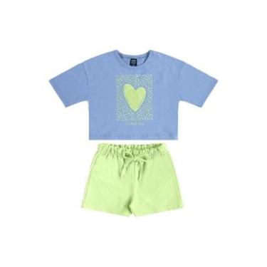 Imagem de Conjunto Blusa Cropped Coração Short Bee Loop-Feminino