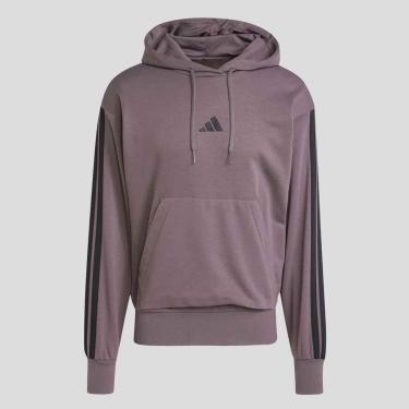 Imagem de Moletom Adidas 3 Stripes com Capuz Cinza-Masculino