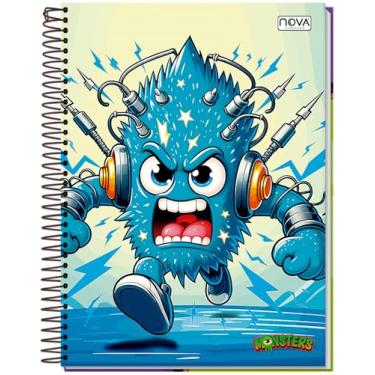 Imagem de CADERNO UNIVERSITÁRIO C/D ESPIRAL 10 MATÉRIAS 160 FLS MONSTERS