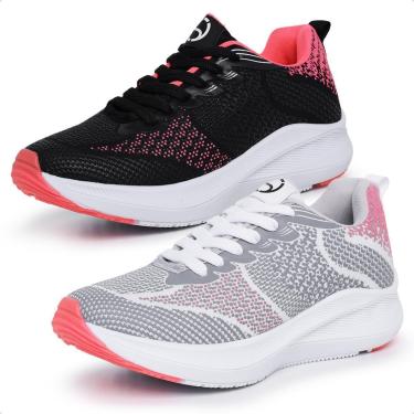 Imagem de Kit 2 Pares Tênis Esportivo Academia Treino Musculação Caminhada Feminino-Feminino