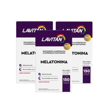 Imagem de Kit 3 Lavitan Melatonina Morango Com 150 Comprimidos - Cimed
