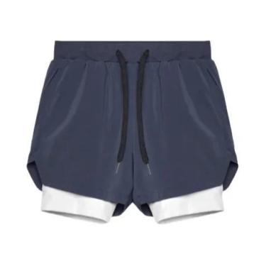 Imagem de Bermuda Esportiva Masculina 2 Em 1 2025 Camada Dupla Respirável Para C