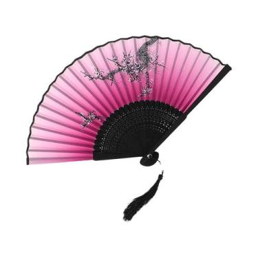 Imagem de Leque De Dança Elegante Com Cabo De Madeira E Franjas Para Mulheres, E