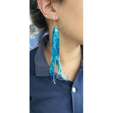 Imagem de Kit 5 Brincos Paete Carnaval Festa Acessórios Cores Sortidas