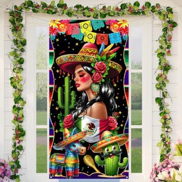 Imagem de Cinco De Mayo Decorações Cinco De Mayo Capa de Porta Placa de Varanda Mexicana Faixa Mexicana Lembranças de Festa Cinco De Mayo Decorações e Suprimentos para Festa em Casa