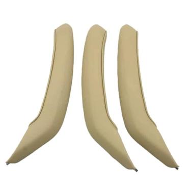 Imagem de F25 f26 interior do carro esquerda direita puxador da porta do passageiro alça de couro exterior guarnição Compatível Com bmw x3 x4 2011 2012 2013 2014 2015 2016(LHD SET Beige)