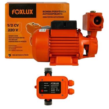Imagem de Kit Bomba Periférica Autoaspirante 1-2cv 220V + Pressostato Foxlux