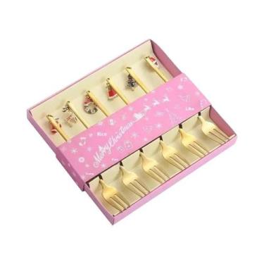 Imagem de Conjunto De Talheres De Aço Inoxidável Com Tema De Rena De Natal, 6 Pe