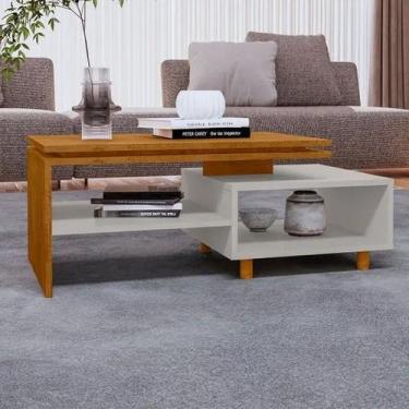 Imagem de Mesa de Centro Decorativa Lima para Sala Tampo Duplo Design Moderno - 