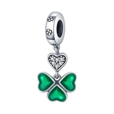 Imagem de Berloques De Prata Com Acabamento Verde Em Formato De Abacate, Besouro