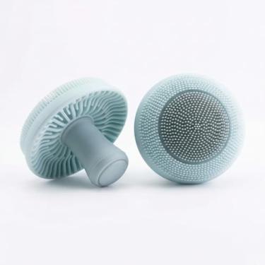 Imagem de Esfregador facial, escova de limpeza facial portátil de cogumelo, escova facial de silicone macio, ferramenta de limpeza de poros e esfregão de cravos para limpeza profunda diária e cuidados com a