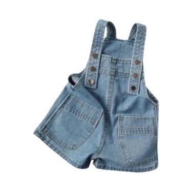 Imagem de Macacões E Shorts Jeans Casuais Com Suspensórios Para Meninos E Menina