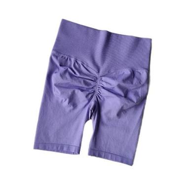 Imagem de Shorts de Yoga Femininos de Cintura Alta - Secagem Rápida, Controle de