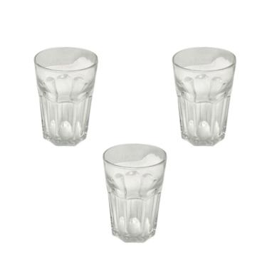 Imagem de Kit 3 Copo Vidro 350ml água Suco Refrigerante Bebidas Shake Transparente Detalhado