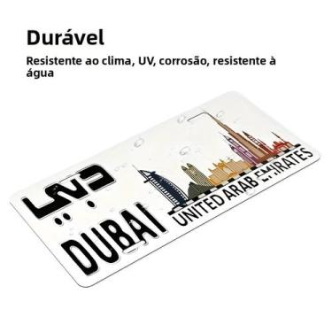 Imagem de Placa Decorativa De Metal Com Tema Dubai, Arte De Parede Em Alumínio, 