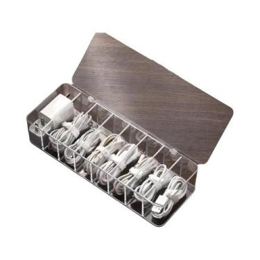 Imagem de Caixa De Armazenamento De Cabos Plástica Transparente À Prova De Poeir