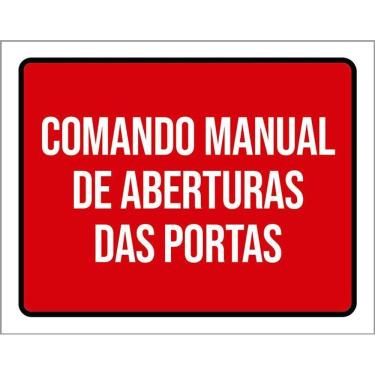 Imagem de Kit 10 Placa Acm Comando Manual Abertura Portas 18X23