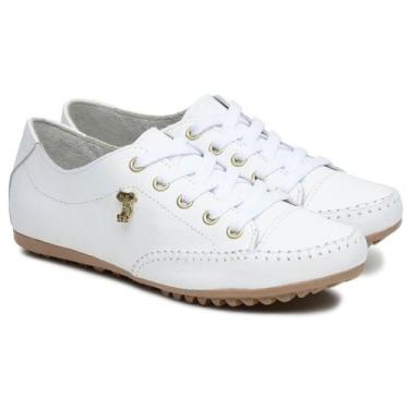 Imagem de Mocatênis Comfort Bella Dama em Couro Branco, Branco, 40