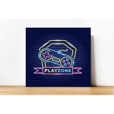 Imagem de Placa Decorativa Gamer Playzone 20x20cm - Artsim Projetos Gráficos