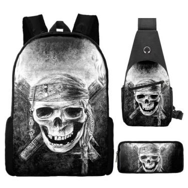 Imagem de Conjunto de mochilas Humans Skeletons Anime School 3 unidades/lote - Y