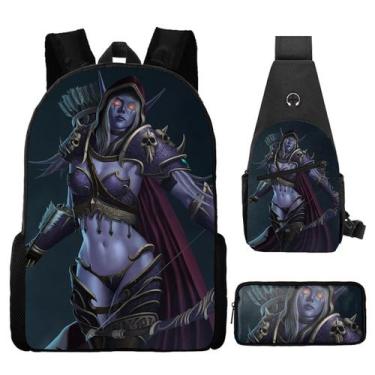 Imagem de Conjunto de mochilas escolares Sylvanas Windrunners, 3 unidades para c