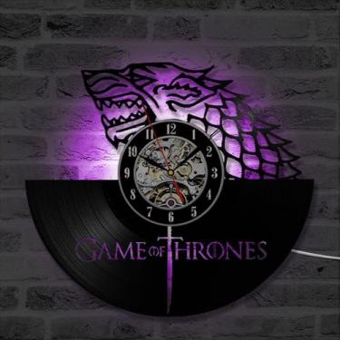 Imagem de Relógio de parede House of Stark, disco de vinil LED da Games of Thron
